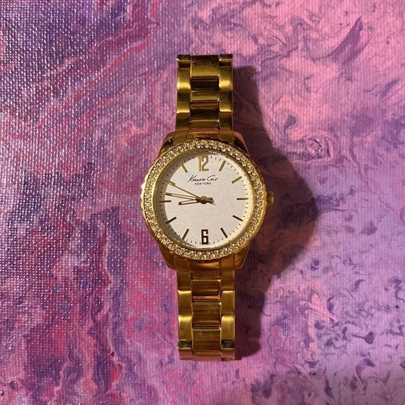 Kenneth Cole Gold Toned Crystal Accented Ladies Watch - Picture 8 of 9